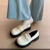 Mocasines de plataforma para mujer para hotel y oficina, zapatos de cuero negros sin cordones de suela gruesa, zapatos de trabajo de suela blanda que aumentan la altura
