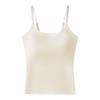 Camisola simples sem costura justa ao corpo feminina com bojo fixo respirável confortável sem atrito sutiã roupa íntima feminina longa