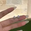 Brincos Xigu E2550 Totalmente Prata S999 com Diamante Rombus e Pérola Estilo Coreano Novo Quente Brincos Compactos de Alta Qualidade