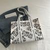 Nueva Bolsa Tote de Lona con Estampado de Dibujos Animados de Gran Capacidad para Niñas, Portátil, para Salir, para Ir al Trabajo, para Compras