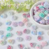 Novo Estilo Glitter Fino Gradiente Duas Cores Flor Rosa Amor Verdadeiro Contas Soltas DIY Pulseira com Contas Colar Brinco Acessórios Materiais