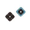 W60804 Joyería Estilo Antiguo Cobre Hecho a Mano Finales Dinastía Qing Color Horquilla Corona para el Cabello Material Accesorios 27*27mm Estilo Antiguo Azul Quemado
