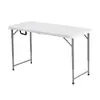 Escritorio de oficina plegable para exteriores 1.8 m, popular en Amazon, mesa larga de plástico blanca estrecha, en stock, personalización ligera disponible