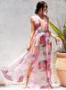 Vestido de tirantes con estampado floral sexy de escote en V profundo, nuevo de primavera/verano, transfronterizo europeo y americano para mujer