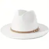 Amazon Venta Caliente Transfronteriza Clásico Simple Moda Sombrero de Fieltro Todas las Estaciones Unisex Exterior Casual Jazz Fedora