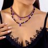 Collares Superpuestos de Halloween Estilo Transfronterizo Europeo y Americano Nuevo Estilo Superpuesto de Contraste de Color Estilo Maligno Collar con Colgante de Fantasma Calavera
