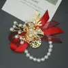 Flor de Muñeca para Dama de Honor Flor de Mano para Grupo Hermana de la Novia Estilo Bosque Boda Coreana Pulsera de Boda Padres Novio Padrinos Ramillete