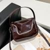 Bolso de Mano de Piel de Vacuno con Cera de Aceite de Capa Superior Nueva 2025 Estilo Retro Europeo y Americano Bolso Bandolera de Cuero Genuino con Textura de Alta Gama Bolso de Axila
