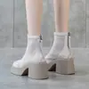 Botas Martin Femininas, Estilo Fino de Verão, Novo Modelo 2026, Sola Grossa, Aumenta Altura, Versátil, Botas Respiráveis Vazadas em Tela, Botas Curtas de Salto Alto