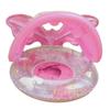 Fábrica de Yiwu Amazon Novo Rosa Borboleta U-Shaped Lantejoulas Flutuante Reclinável Água Assento Inflável Atacado