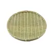 Cesta de produtos trançados de bambu artesanal produtos trançados de bambu decoração criativa casa pá de lixo bandeja pequena placa de bambu para casa redonda