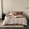 Juego de Cama de Lujo de Alta Gama Clase A de Algodón de Fibra Larga Satinado de Cuatro Piezas Sábana de Algodón Puro Funda de Edredón Juego de Ropa de Cama