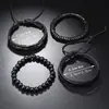 Plataforma de comercio exterior superventas estilo literario retro bronce atado cuero cuentas de madera conjunto pulsera fábrica en stock al por mayor