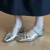 Zapatos Chuyuji estilo francés plateados elegantes con plataforma para mujer con tira floral de pedrería