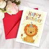 Tarjeta de felicitación de cumpleaños feliz de animal lindo de tamaño grande nuevo transfronterizo con juego de sobres y tarjeta de mensaje de regalo al por mayor