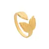 Anillo Abierto de Acero de Titanio de Doble Capa Geométrico Minimalista Joyería para Mujer Moda Popular Elegante con Estilo Anillo Elástico Hip-Hop