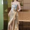 Novo Roupão de Banho Estilo Chinês 2026 Novo Modelo Luxo Leve Nicho Alto Padrão Sem Alças Vestido de Brinde para Noiva Vestido Formal de Alto Desempenho para Noivas