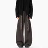 Calça Wide Leg Masculina com Fivela Estilo Americano, Temporada de Primavera, Caimento Solto, Marca Tendência, Calça Longa Casual Juvenil