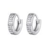 Aretes de Puño Completamente Diamantados con Circonita Microincrustada Populares de Alta Calidad Transfronterizos Pendientes de Estilo Simple Europeo y Americano Venta Directa de Fábrica al por Mayor de Comercio Exterior