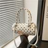 Niche 2026 Verano Nueva Moda Versátil Lunares Boston Piel Patentada Bolso de Hombro Cruzado de Mano Lindo y Elegante para Damas