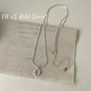 Pulsera de Plata de Ley S925 Onihan con Forma de Corazón de Amor Moda Lujo Ligero Anillo de Dedo Simple de Cristal Blanco Collar Ovalado de Alta Calidad
