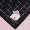 Accesorios de resina de gato KT con lazo de cuadros vintage, accesorios para el cabello DIY con pegamento cremoso, ligas para el cabello, pinzas para el cabello, zuecos, fundas para teléfono