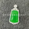 Novo Pingente de Calcedônia Verde Gelo Brasileiro Estilo Chinês com Inlay Banhado a Prata