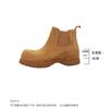 Aumento de Altura de 6cm~Botas Curtas de Canguru em Couro Genuíno para Mulheres 2026 Nova Moda Botas Chelsea Botas de Cano Alto Interno com Aumento de Altura em Camurça