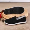 Zapatos de Invierno para Hombre, Zapatos de Tela del Viejo Pekín, Zapatos sin Cordones para Hombre, Suelas de Tendón Transpirables, Venta al por Mayor, Zapatos de Algodón Negros de Caña Alta con Forro de Felpa