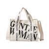 Bolsa de Lona com Contraste de Cor de Letra Moda Bolsa Tote Pequena Atacado Transfronteiriço 2025 Nova Bolsa Transversal de Ombro Moderna Bolsa