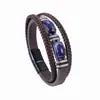 Pulsera de Piedra Ojo de Tigre de Venta Caliente Transfronteriza Europea y Americana para Hombre Pulsera de Cuerda Multicapa Pulsera de Piedra Natural Hebilla Magnética Joyería de Pulsera de Obsidiana