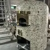 Forno de pizza comercial grande de pedra, com múltiplas fontes de calor (elétrico, a gás ou a lenha), para cozimento rápido em alta temperatura