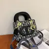 Bolsa Lady Dior transfronteiriça bolsa de mão feminina modelo novo 2026, alta qualidade, luxo leve, popular este ano, bolsa pequena transversal bordada