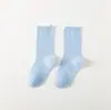 Nuevos calcetines coloridos de primavera y verano para niños calcetines de color caramelo para niños calcetines de color liso para estudiantes de primaria Regalos Venta al por mayor
