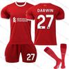 2324 Liverpool Home 11 Salah 3 Endo 66 Arnold 10 McAlister uniforme de futebol