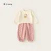 Conjunto de dos piezas Youbao para niños: camiseta de manga larga y pantalones jogger de lunares, atuendo casual para bebés, conjunto holgado para niñas