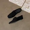 Primer Encuentro con el Verano: Zapatos Mula Casuales de Gamuza con Suela Gruesa, Estilo Perezoso, para Mujer, Slip-On, Punta Cerrada para Verano