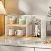 Organizador de portavasos multicapa, estante para tazas de té y mesa de té, estante de almacenamiento para tazas, estante para bocadillos de encimera, caja de almacenamiento