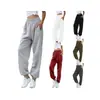 Roupas Femininas Transfronteiriças Europeias e Americanas Amazon Fashion Calças Leggings Esportivas Casuais de Cintura Alta com Ajuste na Cintura Calças de Casa Calças Longas para Mulheres