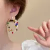 Pendientes de Aro Grandes con Bloques de Color y Cuentas para Mujer, Lujo Ligero, Gama Alta, Modernos, Pendientes Exagerados, Elegantes, Únicos, Atmosféricos, Accesorios de Oreja Versátiles