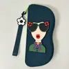 Bolsa de Armazenamento Popular de Óculos de Sol Transfronteiriça Feminina Portátil para Troco Bolsa de Armazenamento de Silicone Estojo de Óculos DIY Deusa