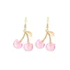 Estilo Coreano Chica Dulce Fruta Cereza Cereza Gancho para Oreja Lujo Ligero Gama Alta Dulce Estilo Fresco Pendientes Exquisitos Distintivos