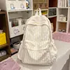 Nova mochila de estudante do ensino médio estilo japonês, fresca e simples, listrada, de grande capacidade, mochila casual para viagem com toque de alta qualidade