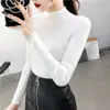 Suéter 2026 Novo Estilo Gola Alta Meia, Elegante e Versátil, Malha Interna Ajustada de Manga Longa para Mulheres, Primavera e Outono