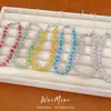 Pulsera redonda de malla tejida con cuentas de cristal, extraíble, pulsera de nicho de lujo ligero, sensación de alta gama, accesorio de mano fresco y dulce
