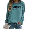 Comércio Exterior Amazon Suprimento Emergência Moletom Feminino Gola Redonda Estampado Outono e Inverno Tamanho Europeu Solto Casual Versátil