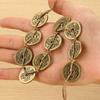 Colgante de cuerda de cáñamo con cinco monedas de emperador engrosadas de latón, 2,5 cm, 2,8 cm y 4 cm, Shunzhi Kangxi Yongzheng Qianlong Jiaqing, para gastar dinero.