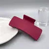 Presilha de Cabelo Escura Fosca Transfronteiriça com Acabamento de Luxo, Presilha Quadrada Plana de Tamanho Médio, Presilha de Tubarão para a Parte de Trás da Cabeça