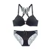 Botón Frontal Hermosa Espalda Sujetador Chica Push up Ropa Interior Sexy Pecho Pequeño Sujetador Ajustable Set de Encaje de Mariposa Sección Delgada