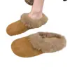 Pantuflas retro y casual estilo Birkenstock para usar en exteriores, nueva colección otoño/invierno 2026, forradas de felpa, fáciles de poner y con un diseño peludo de punta cerrada.